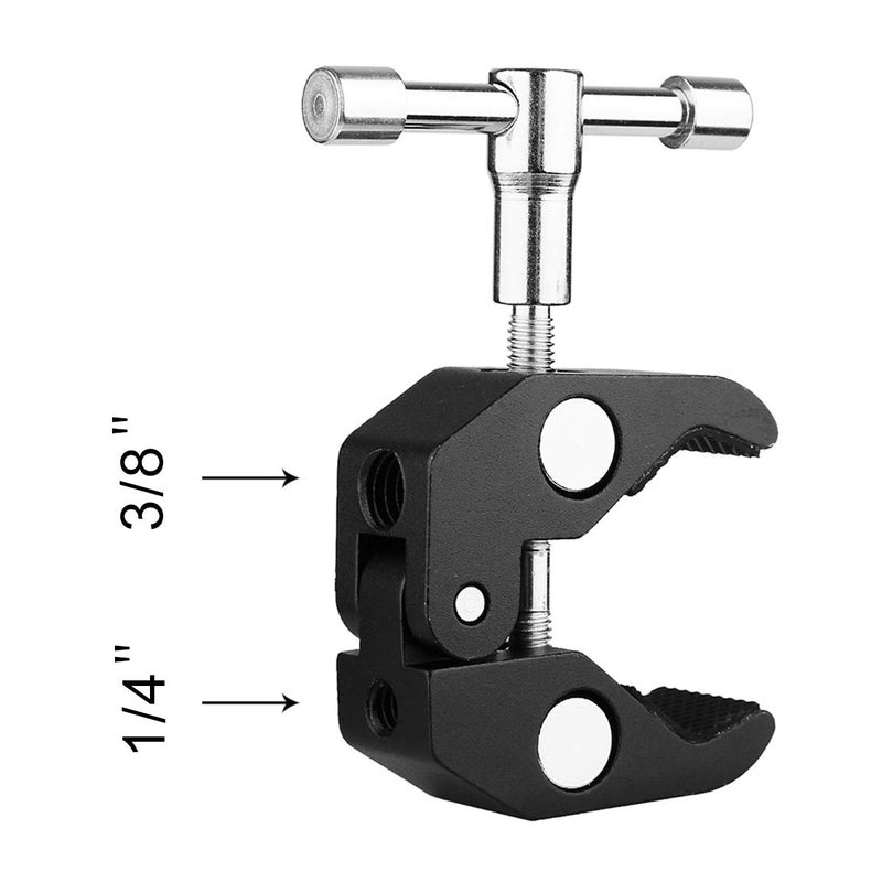 SLOW DOLPHIN Super Clamp w/1/4 and 3/8 Thread - Double Ballhead Arm Adapter - DSLR Camera/Field Monitor/LED Mount - Image 5